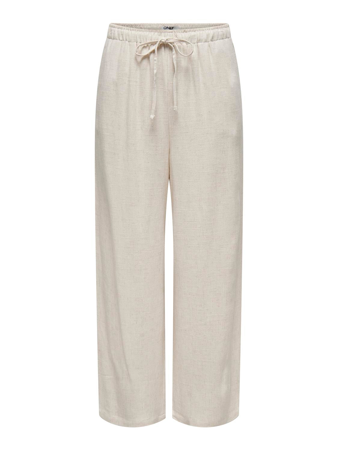 ONLSIESTA MW Straight Linen Pant - Beige